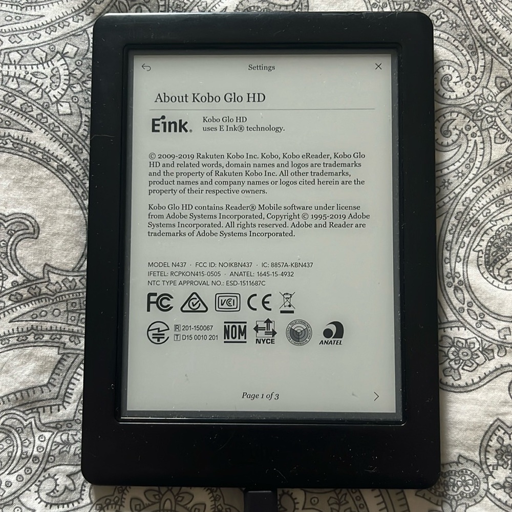 Glo HD eBook Reader - Black